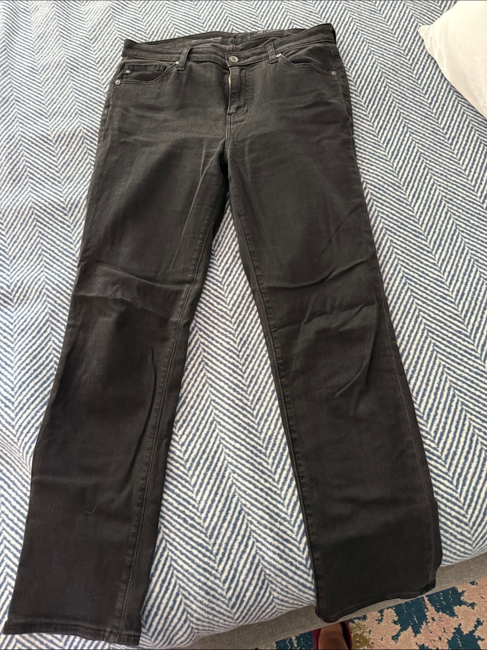 Ag Adriano Goldschmied Women’s Mari Black Slim Straight Jeans charcoal wash